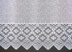 Outlet BADER Fensterdekoration Häkelborte aus Jacquard WEISS