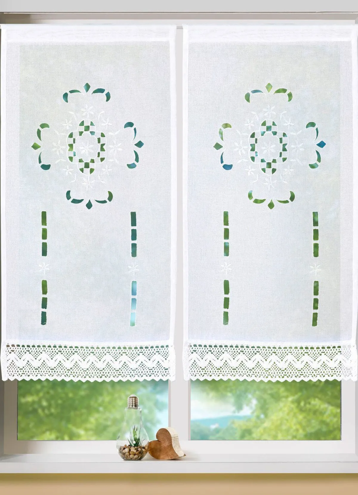 Clearance BADER Fenster- und Türbehang mit Stangendurchzug WEISS