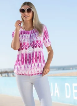 Outlet BADER Figur umspielende Tunika FUCHSIA-ECRU-AZALEE-BUNT