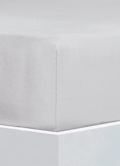 New FLORELLA Flausch-Biber-Spannbetttücher aus Baumwolle SILBER