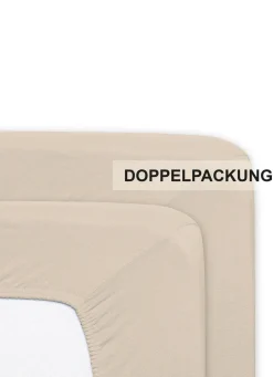 Sale FLORELLA Flausch-Biber-Spannbetttücher aus Baumwolle TAUPE