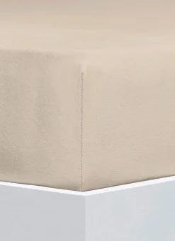 Sale FLORELLA Flausch-Biber-Spannbetttücher aus Baumwolle TAUPE