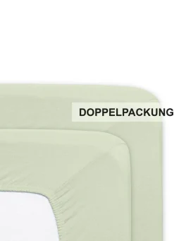 Hot FLORELLA Flausch-Biber-Spannbetttücher aus Baumwolle GRÜN