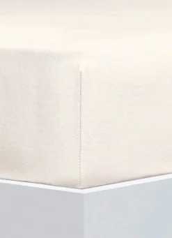 Best FLORELLA Flausch-Biber-Spannbetttücher aus Baumwolle ECRU