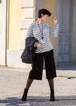 Discount laurakent Flauschige Shirt-Tunika von ECRU-SCHWARZ