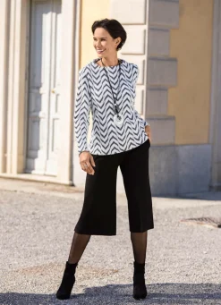 Discount laurakent Flauschige Shirt-Tunika von ECRU-SCHWARZ