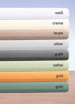 Sale IRISETTE Flauschige Jersey-Spannbetttücher aus Baumwolle GOLD