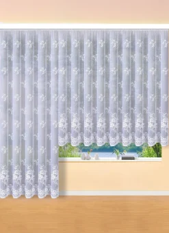 BADER Floral dessinierter Store mit Universalschienenband WEISS