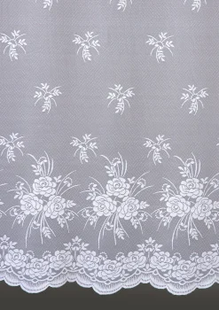 BADER Floral dessinierter Store mit Universalschienenband WEISS