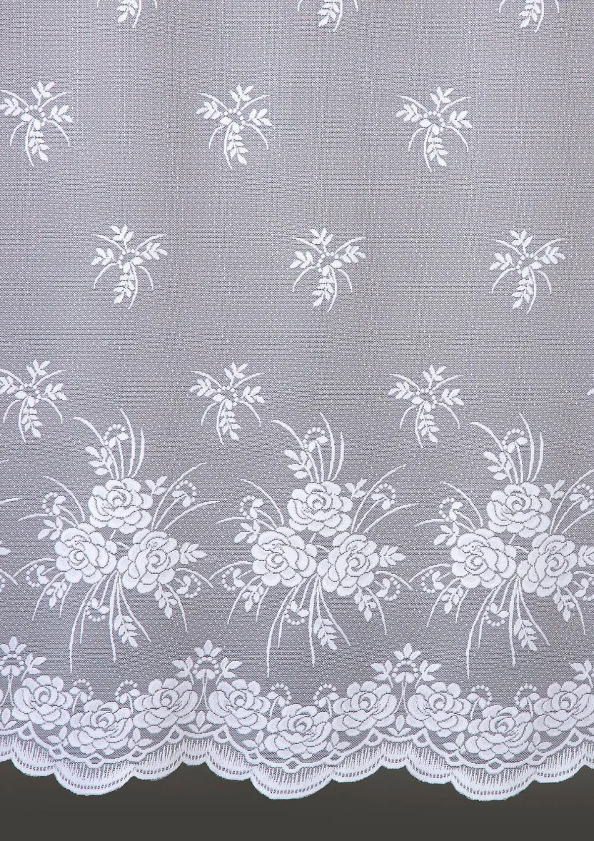 BADER Floral dessinierter Store mit Universalschienenband WEISS