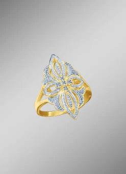 Online BADER Floraler Damenring mit 4 Diamanten