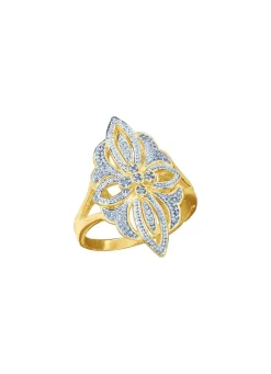 Online BADER Floraler Damenring mit 4 Diamanten