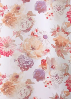 Hot BADER Floral gestaltete Übergardine ROSÉ