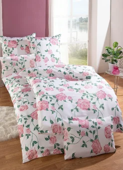 FLORELLA Bettwäsche-Garnitur in Microfaser-Qualität ROSÉ