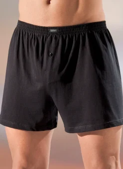 Discount BADER Fünferpack Boxershorts aus BIO-Baumwolle mit Eingriff, uni und meliert 3X SCHWARZ, 2X GRAU MELIERT