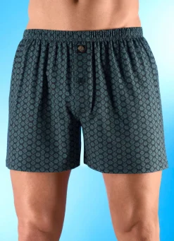 Discount BADER Fünferpack Boxershorts mit knöpfbarem Eingriff 3X NAVY-BLAU, 2X UNI NAVY