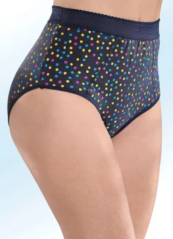 Clearance BADER Fünferpack Formslips mit buntem Punktedessin MARINE-BUNT