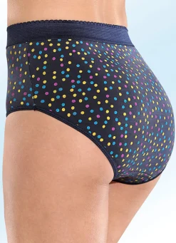 Clearance BADER Fünferpack Formslips mit buntem Punktedessin MARINE-BUNT