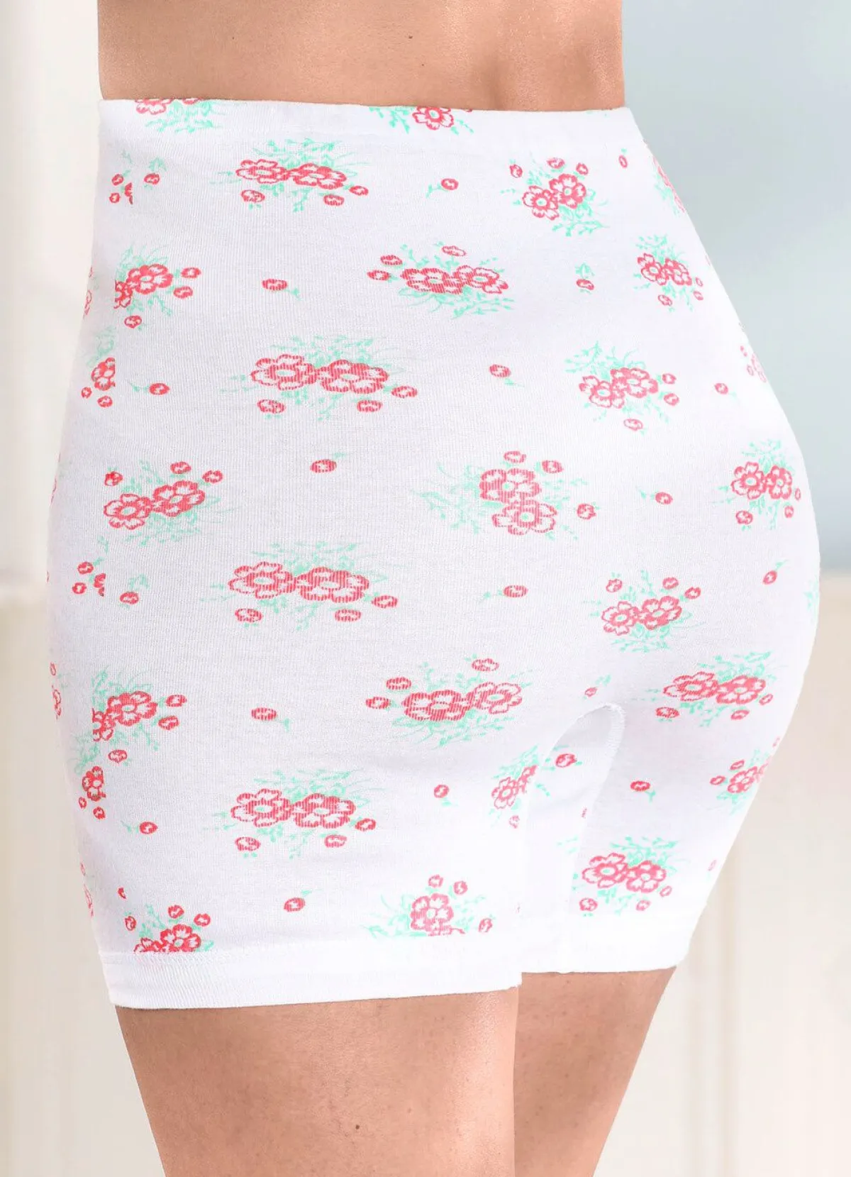 Sale BADER Fünferpack Schlüpfer mit auswechselbarem Gummizug 3X WEISS-ROT-GRÜN BEDRUCKT, 2X WEISS