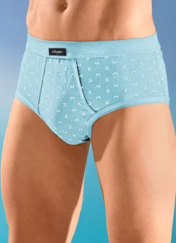 Sale GLEYMOR Fünferpack Slips aus Feinjersey, mit Eingriff, allover dessiniert 3X MARINE-BUNT, 2X HELLBLAU-BUNT
