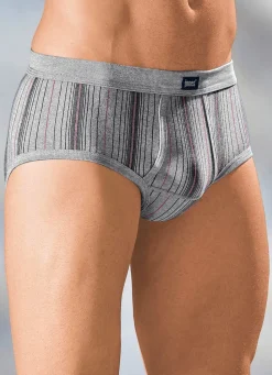 Sale BADER Fünferpack Slips aus Feinripp mit Eingriff 3X JEANSBLAU MELIERT, 2X HELLGRAU MELIERT