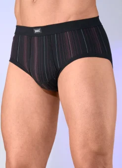 Clearance BADER Fünferpack Slips aus Feinripp 3X SCHWARZ-BUNT, 2X RUBINROT-BUNT