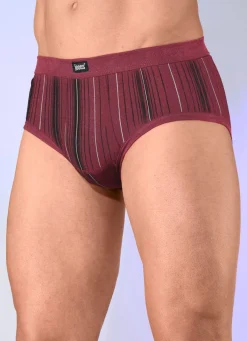 Clearance BADER Fünferpack Slips aus Feinripp 3X SCHWARZ-BUNT, 2X RUBINROT-BUNT