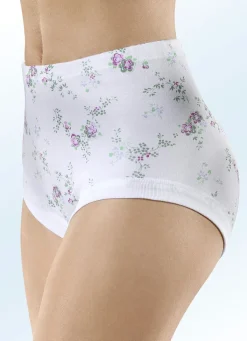 Sale BADER Fünferpack Slips mit auswechselbarem Gummizug WEISS-BUNT BEDRUCKT