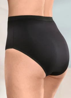 Best BADER Fünferpack Slips mit Blumenmotiv 3X SCHWARZ, 2X WEISS