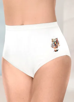 Best BADER Fünferpack Slips mit Blumenmotiv 3X SCHWARZ, 2X WEISS