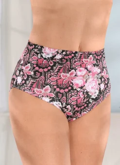 New BADER Fünferpack Slips mit buntem Druckdessin SCHWARZ-PINK-BUNT
