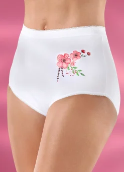 Discount BADER Fünferpack Slips mit Druckmotiv WEISS