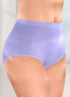 New BADER Fünferpack Slips mit elastischen Abschlüssen 3X FLIEDER, 2X WEISS