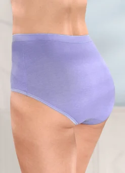 New BADER Fünferpack Slips mit elastischen Abschlüssen 3X FLIEDER, 2X WEISS