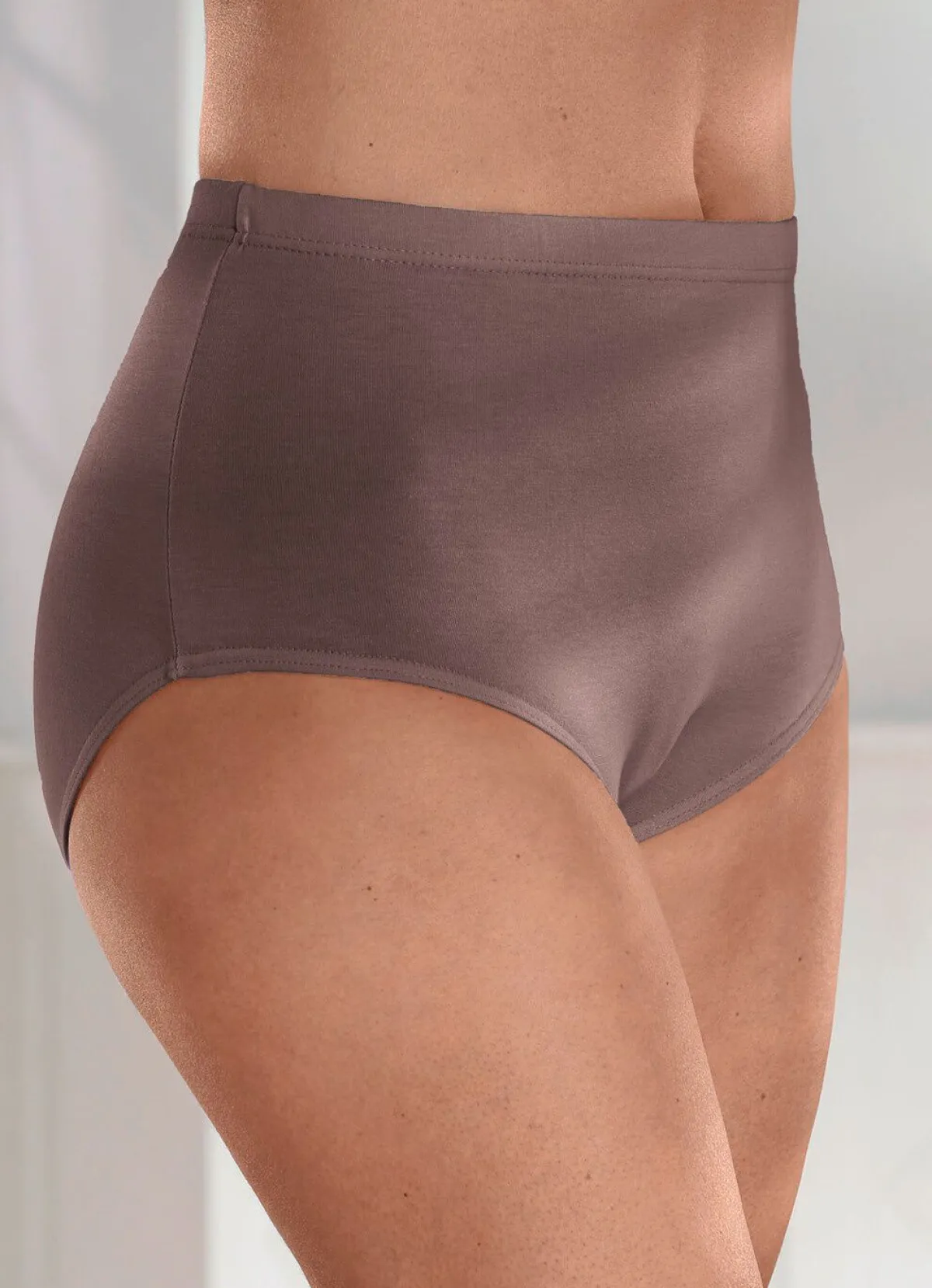 Hot BADER Fünferpack Slips mit Gummizug TAUPE