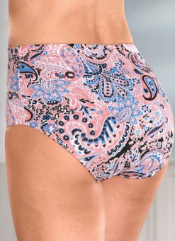 Best BADER Fünferpack Slips mit Paisley -Dessin APRICOT-WEISS-BUNT