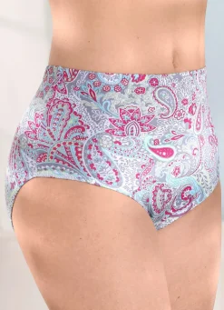New BADER Fünferpack Slips mit Paisley-Dessin GRAU-PINK-BUNT