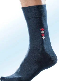 BADER Fünferpack Socken mit handgekettelter Spitze und druckfreiem Bund