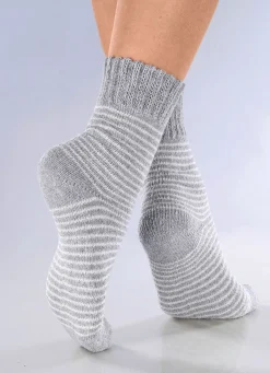 Best BADER Fünferpack Socken mit kuscheliger Frottier-Innenseite 1X GRAU-WEISS, 1X GRAU, 1X SCHWARZ-WEISS, 2X SCHWA