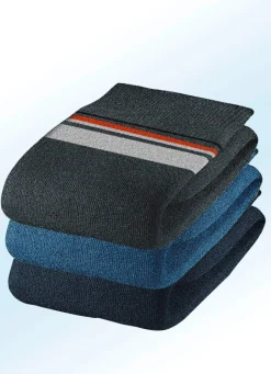 Online BADER Fünferpack Socken, Schaft und Bund extra weit 2X JEANSBLAU, 3X MARINE
