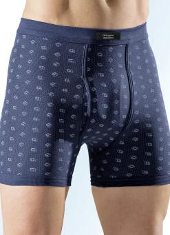 Outlet GLEYMOR Fünferpack Unterhosen aus Feinripp, bunt dessiniert 3X NAVY-BUNT, 2X HELLBLAU-BUNT