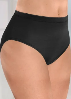 Discount brio lingerie Fünferpack Slips mit elastischen Abschlüssen 3X GRÜN, 2X SCHWARZ
