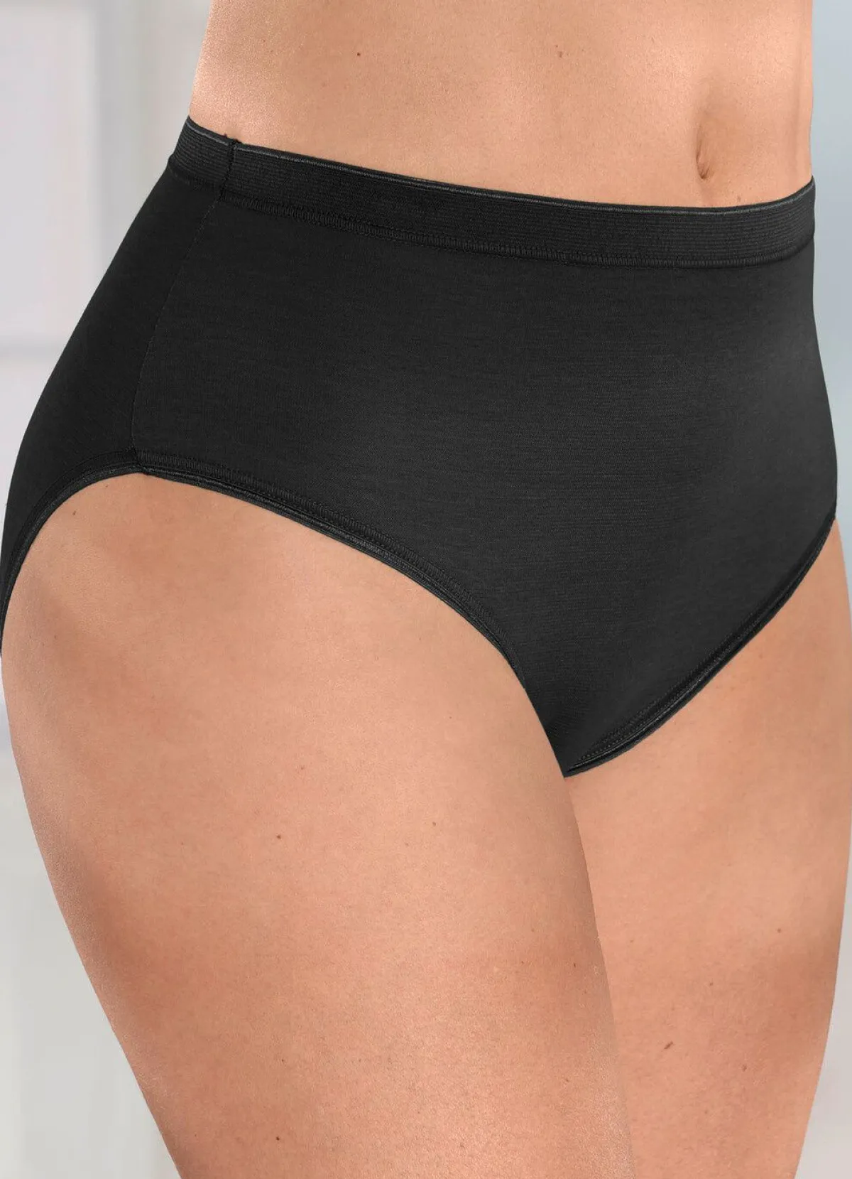 Discount brio lingerie Fünferpack Slips mit elastischen Abschlüssen 3X GRÜN, 2X SCHWARZ