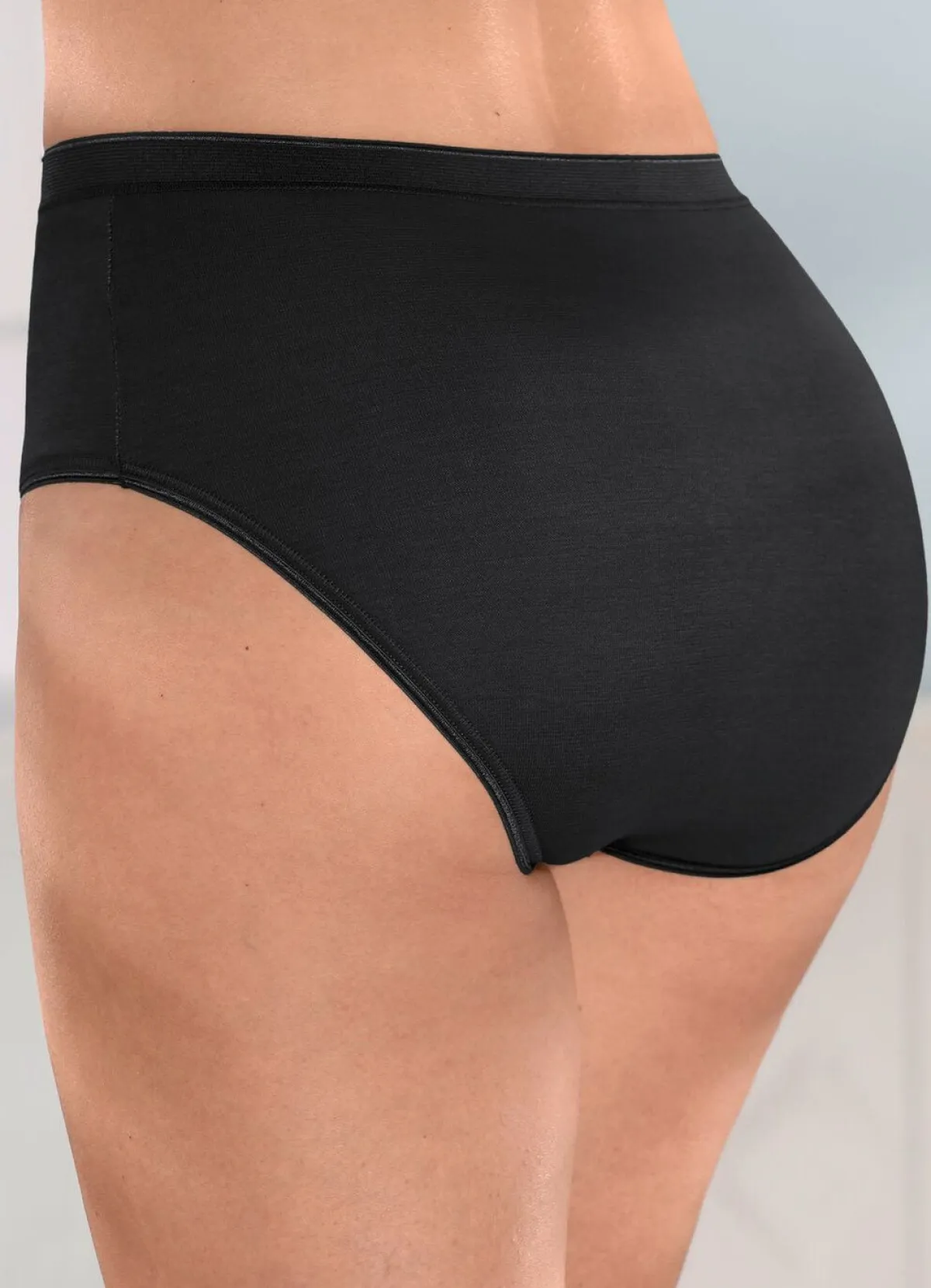 Discount brio lingerie Fünferpack Slips mit elastischen Abschlüssen 3X GRÜN, 2X SCHWARZ