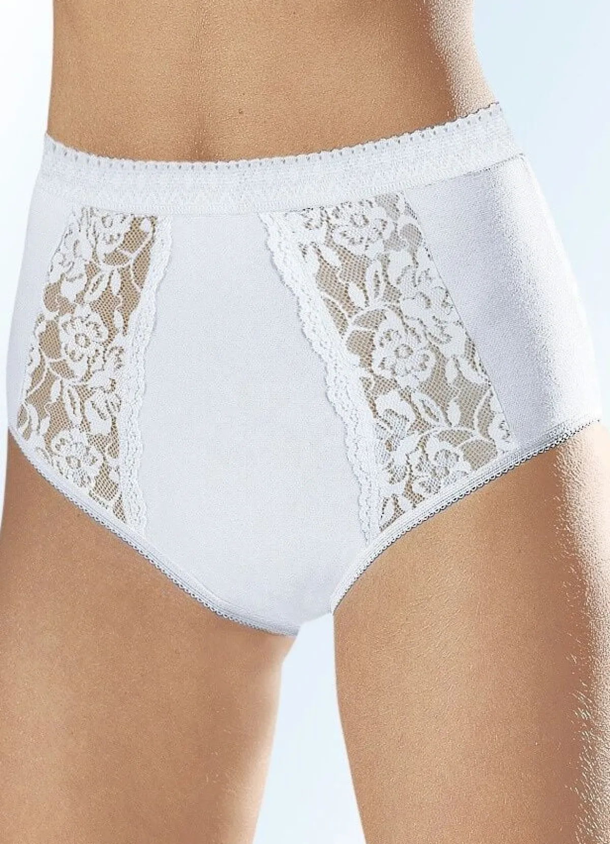 Discount BADER Fünferpack Slips mit elastischen Spitzeneinsätzen