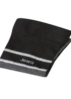 BADER Fünferpack Socken mit druckfreiem Bund 3X SCHWARZ-GRAU MELIERT, 2X GRAU MELIERT-SCHWARZ
