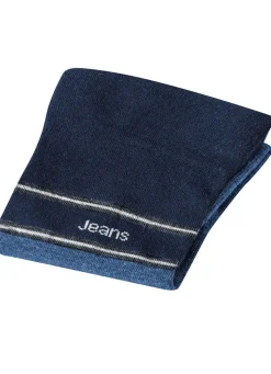 Clearance BADER Fünferpack Socken mit druckfreiem Bund 3X MARINE-JEANSBLAU, 2X JEANSBLAU-MARINE