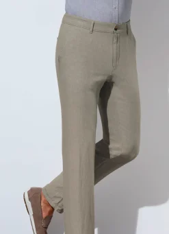 New FRANCESCO BOTTI ""-Hose mit Leinen in 3 Farben KHAKI