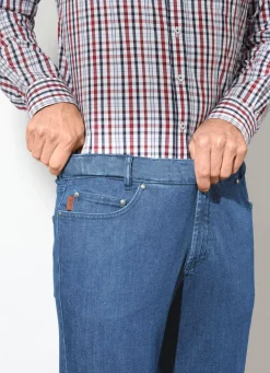 Outlet FRANCESCO BOTTI ""-Jeans mit Komfortbund in 3 Farben JEANSBLAU
