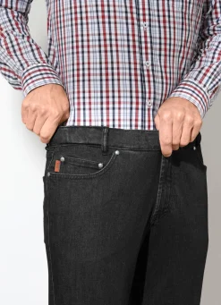 Sale FRANCESCO BOTTI ""-Jeans mit Komfortbund in 3 Farben SCHWARZ